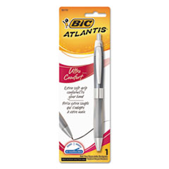 Atlantis Ultra Comfort Ballpoint Pen, Retractable, Medium 1 mm, Black Ink, Randomly Assorted Barrel Colors