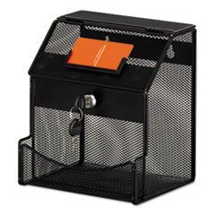 Onyx Mesh Collection Box, 7.25 x 8.5 x 6, Steel, Black