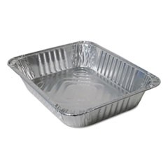 Aluminum Steam Table Pans, Half-Size Deep�120 oz., 2.56" Deep, 10.38 x 12.75, 100/Carton