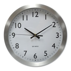 Brushed Aluminum Wall Clock, 12