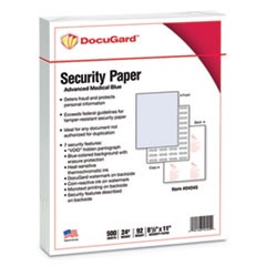 Medical Security Papers, 24lb, 8.5 x 11, Blue, 500/Ream