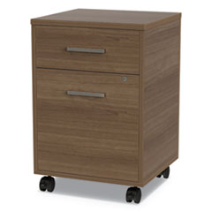 Urban Mobile File Pedestal, 16w x 15.25d x 23.75h, Natural Walnut