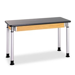 Adjustable-Height Table, Rectangular, 48w x 24d x 42h, Black