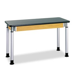 Adjustable-Height Table, Rectangular, 54w x 24d x 42h, Black