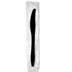 Individually Wrapped Heavyweight Knives, Polystyrene, Black, 1,000/Carton