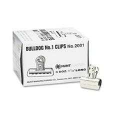 Bulldog Clips, Steel, 7/16" Capacity, 1-1/4"w, Nickel-Plated, 36/Box