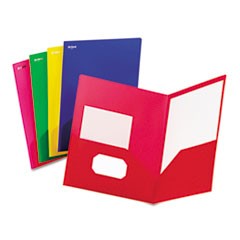 Fashion PolyPort Twin-Pocket Portfolio, Polypropylene, 11 x 8.5, Assorted, 25/Box