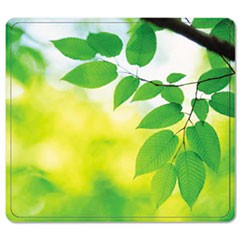 Recycled Mouse Pad, Nonskid Base, 9 x 8 x 1/16, Leaves