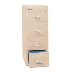 Four-Drawer Vertical File, 17-3/4w x 25d, UL Listed 350, Letter, Parchment