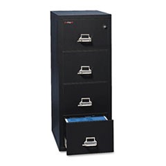 Four-Drawer Vertical File, 20-13/16w x 25d, UL 350� for Fire, Legal, Black