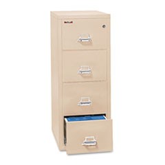 Four-Drawer Vertical File, 20.81w x 25d x 52.75h, UL 350 Degree for Fire, Legal, Parchment