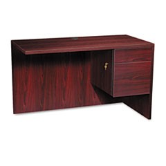 10500 Series L Workstation Return, 3/4 Height Right Ped, 48w x 24d x 29.5h, Mahogany