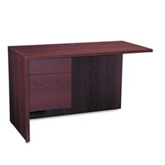 10500 Series L Workstation Return, 3/4 Height Left Ped, 48w x 24d x 29.5h, Mahogany