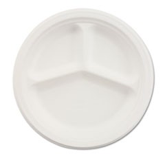 Paper Dinnerware, 3-Compartment Plate, 10.25