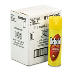 Professional Behold Furniture Polish, Lemon Scent, 16 oz Aerosol Spray, 6/Carton