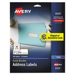 White Easy Peel Address Labels w/ Border, Inkjet Printers, 1 x 2.63, White, 30/Sheet, 10 Sheets/Pack