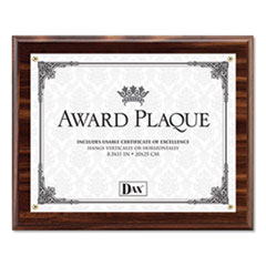 Award Plaque, Wood/Acrylic Frame, Up to 8 1/2 x 11, Walnut