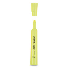 Desk Highlighters, Fluorescent Yellow Ink, Chisel Tip, Yellow Barrel, Dozen