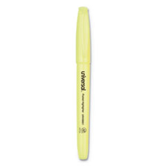 Pocket Highlighters, Fluorescent Yellow Ink, Chisel Tip, Yellow Barrel, Dozen