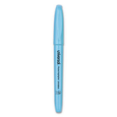 Pocket Highlighters, Fluorescent Blue Ink, Chisel Tip, Blue Barrel, Dozen