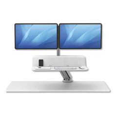 Lotus RT Sit-Stand Workstation, 35.5" x 23.75" x 42.2" to 49.2", White