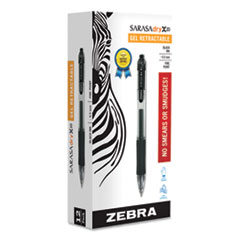 Sarasa Dry Gel X20 Gel Pen, Retractable, Fine 0.5 mm, Black Ink, Smoke Barrel, Dozen