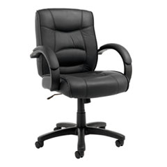 Alera Strada Series Leather Mid-Back Swivel/Tilt Chair, Supports Up to 275 lb, 17.71