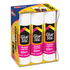 Permanent Glue Stic Value Pack, 1.27 oz, Applies White, Dries Clear, 6/Pack