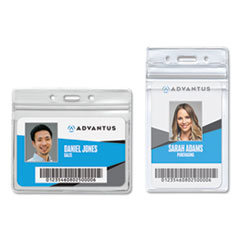 Resealable ID Badge Holder, Horizontal, 4.13 x 3.75, Clear, 50/Pack