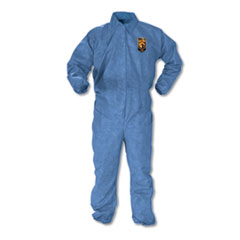 A60 Elastic-Cuff, Ankle and Back Coveralls, Blue, Large, 24/Carton
