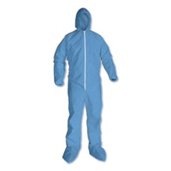 A65 Hood and Boot Flame-Resistant Coveralls, Blue, 3X-Large, 21/Carton