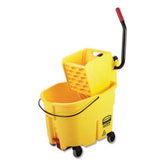 WaveBrake 2.0 Bucket/Wringer Combos, Side-Press with Drain, 8.75 gal, Yellow