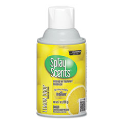 SPRAYScents Metered Air Freshener Refill, Lemon, 7 oz Aerosol, 12/Carton