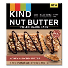 Nut Butter Filled Snack Bars, Honey Almond Butter, 1.3 oz, 4/Pack