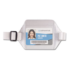 Horizontal Arm Badge Holder, 5.5 x 3.88, Clear/White. 12/Box