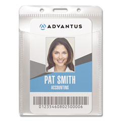 PVC-Free Badge Holders, Vertical, 3.5 x 5.13, Clear, 50/Pack