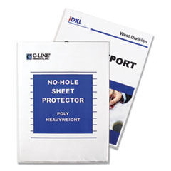 Top-Load No-Hole Sheet Protectors, Heavyweight, Clear, 2