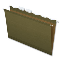 Ready-Tab Reinforced Hanging File Folders, Legal Size, 1/6-Cut Tab, Standard Green, 25/Box