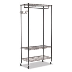 Wire Shelving Garment Rack, 30 Garments, 36w x 18d x 75h, Black