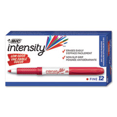 Intensity Low Odor Fine Point Dry Erase Marker, Fine Bullet Tip, Red, Dozen