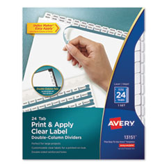 Index Maker Print and Apply Clear Label Double Column Dividers, 24-Tab, Letter