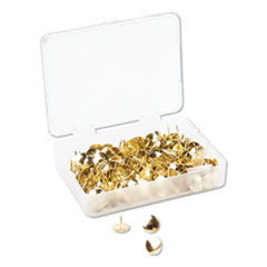 Fashion Metal Thumbtacks, Metal, Gold, 0.38", 200/Pack