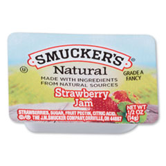 Smuckers 1/2 Ounce Natural Jam, 0.5 oz Container, Strawberry, 200/Carton