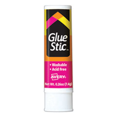 Permanent Glue Stic, 0.26 oz, Applies White, Dries Clear