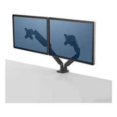 Platinum Series Dual Monitor Arm for 27" Monitors, 360 deg Rotation, +85 deg/-20 deg Tilt, 360 deg Pan, Black, Supports 20 lb