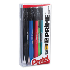 PRIME Mechanical Pencil, 0.5 mm, HB (#2.5), Black Lead, Assorted Barrel Colors, Dozen