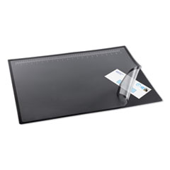 Lift-Top Pad Desktop Organizer, with Clear Overlay, 31 x 20, Black