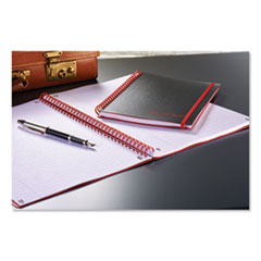 Twin Wire Poly Cover Notebook, Wide/Legal Rule, Black Cover, 11.75 x 8.25, 70 Sheets