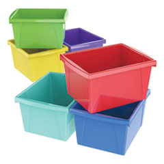 Storage Bins, 4 gal, 10" x 12.63" x 7.75", Randomly Assorted Colors