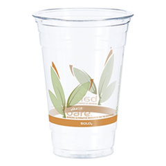 Bare Eco-Forward RPET Cold Cups 20 oz, ProPlanet Seal, Leaf Design, Clear, 50/Pack, 12 Packs/Carton